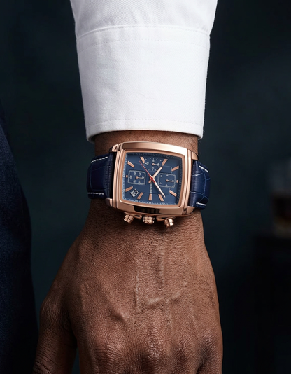 Montre chronographe rectangulaire