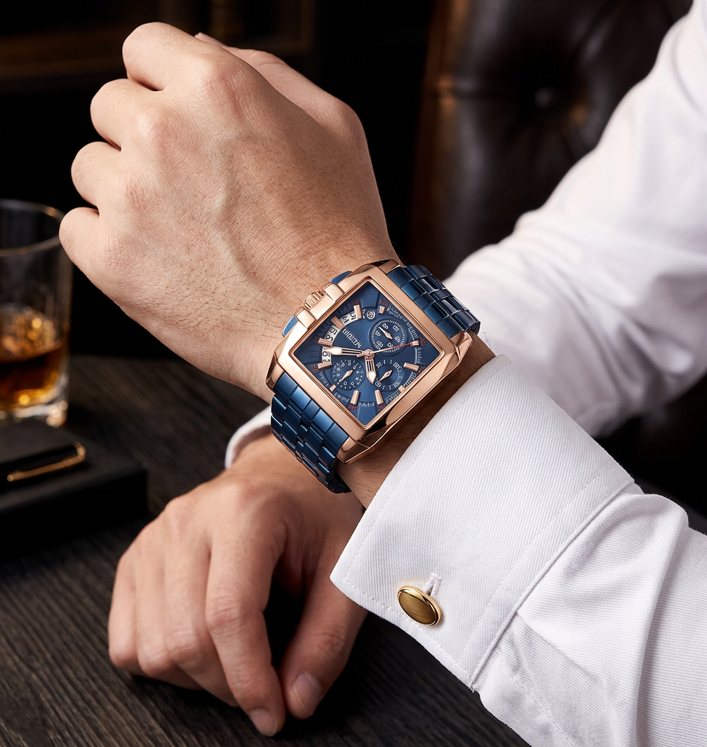 Montre chronographe, aiguilles lumineuses