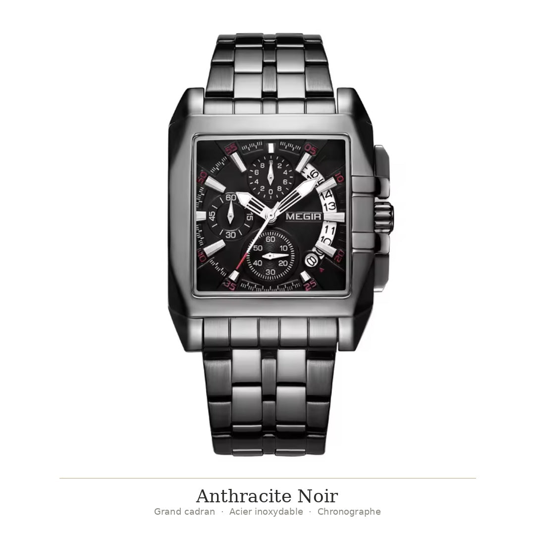 Montre chronographe, aiguilles lumineuses