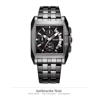 Montre chronographe, aiguilles lumineuses