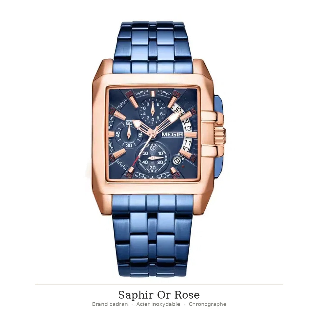 Montre chronographe, aiguilles lumineuses