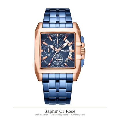 Montre chronographe, aiguilles lumineuses