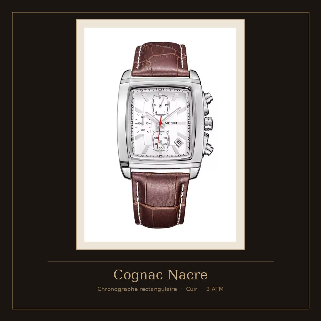Montre chronographe rectangulaire