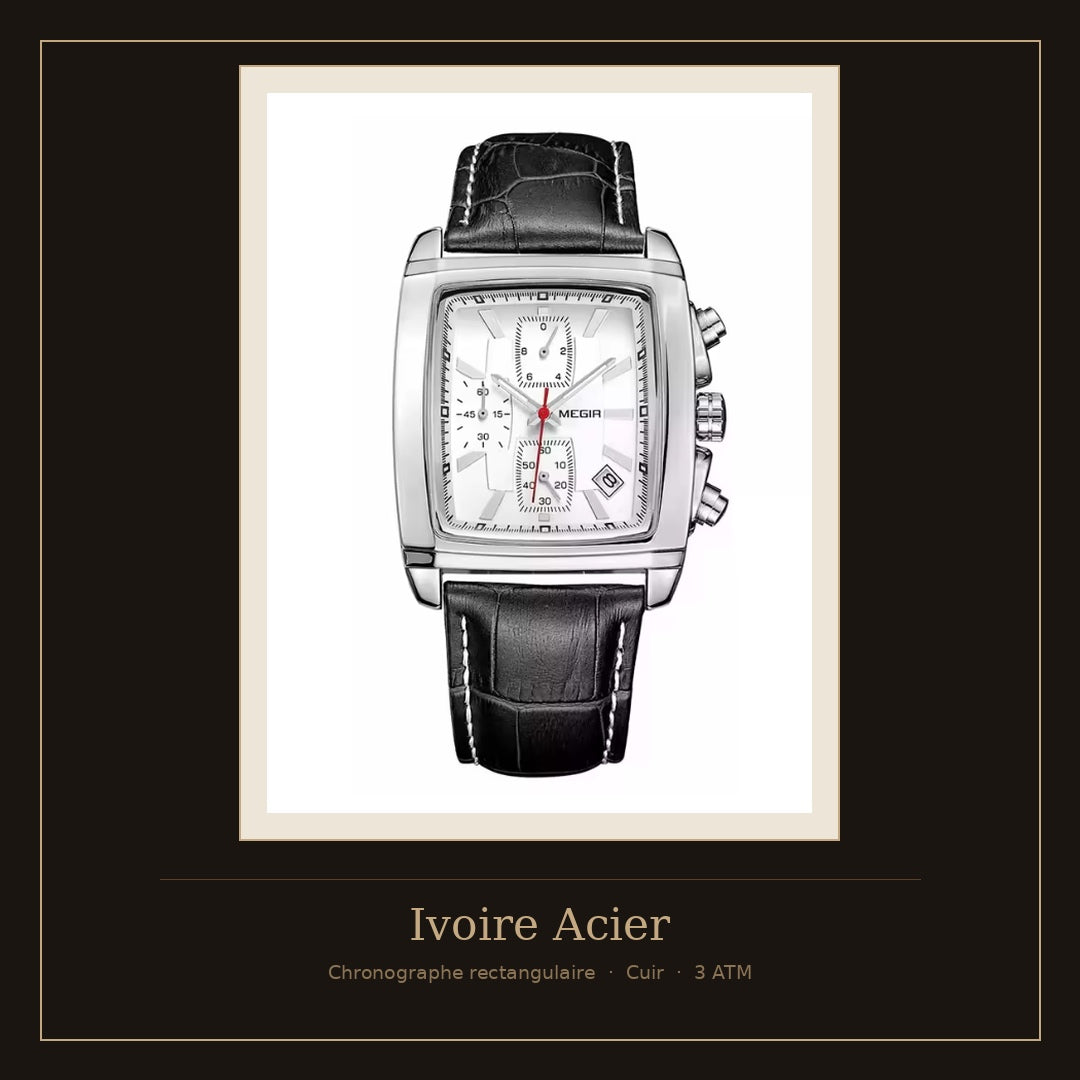 Montre chronographe rectangulaire