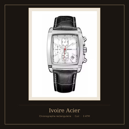 Montre chronographe rectangulaire