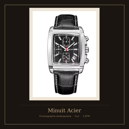 Montre chronographe rectangulaire