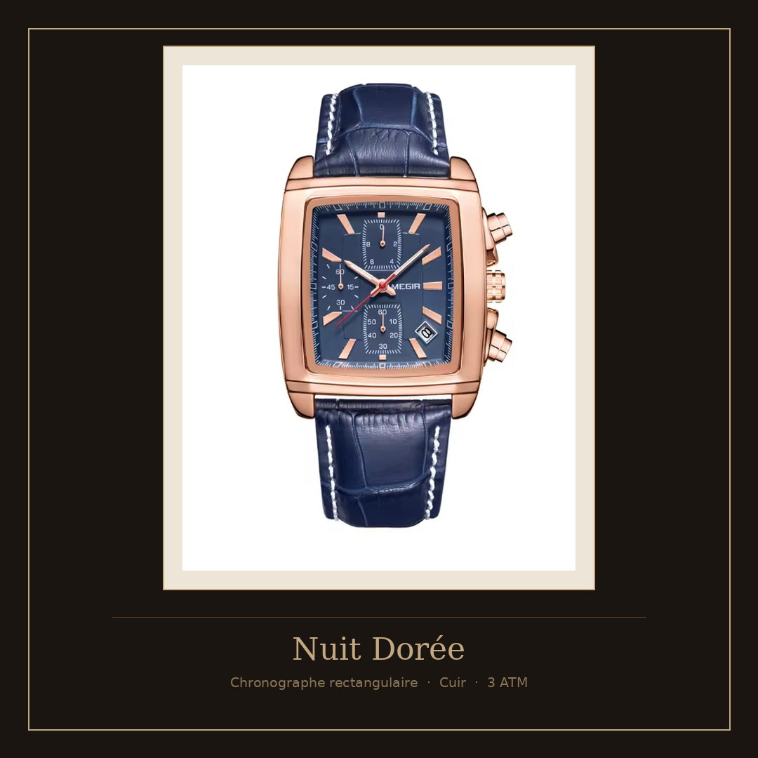 Montre chronographe rectangulaire
