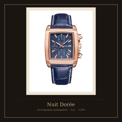 Montre chronographe rectangulaire
