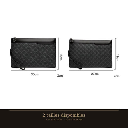 Pochette Clutch Monogramme — Jacquard texturé, bande cuir PU