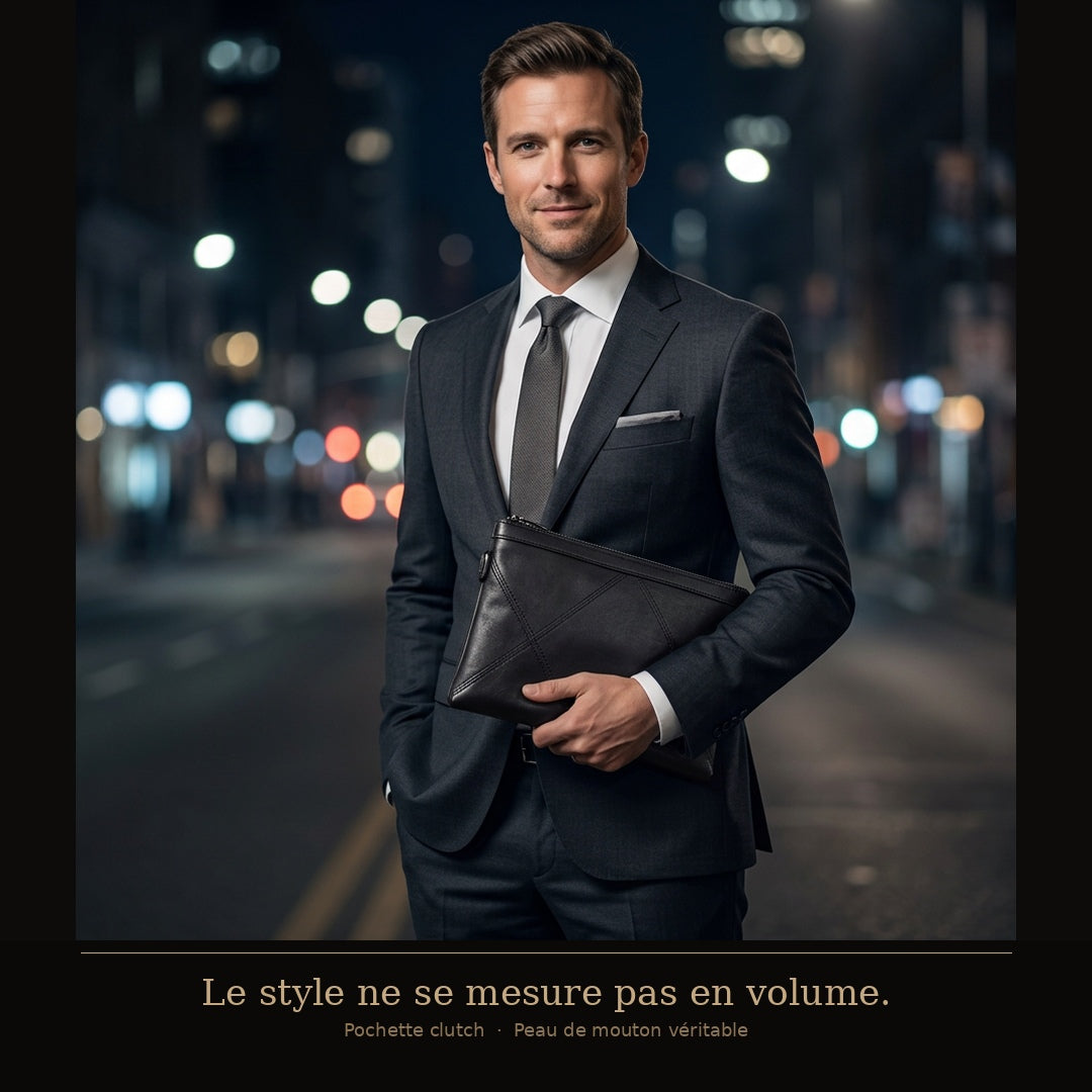 Pochette Homme Cuir peau de mouton véritable