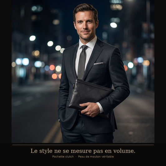 Pochette Homme Cuir peau de mouton véritable