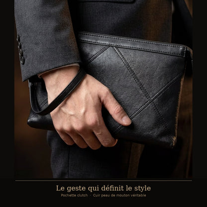 Pochette Homme Cuir peau de mouton véritable